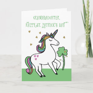 Carte Petite-fille Unicorn St. Patrick's Day Wives