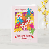 Carte Petite-fille Valentine Puzzle Amour aux pièces (Fleur jaune)