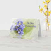 Carte Petite Fleurs de Jardin pourpres Jour de Mariage (Fleur jaune)