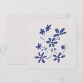 Carte Petite Fleurs Romantiques Bleues (Devant / Derrière)