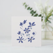 Carte Petite Fleurs Romantiques Bleues (Debout devant)