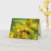Carte Petite fourmi sur Goldenrod Anniversaire (Fleur jaune)