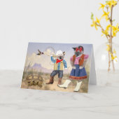 Carte Petite Kitten Cowboy Greeting Card (Fleur jaune)