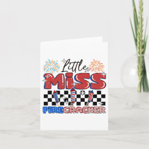 Carte Petite Mademoiselle pétard drôle 4 juillet pour fi