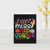 Carte Petite Miss 3e Année Retour À L'École Filles Trois (Fleur jaune)