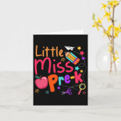 Carte Petite Miss Pré-k Premier Jour De L'École Retour À (Fleur jaune)