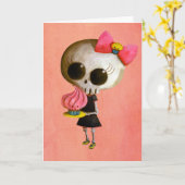 Carte Petite Mlle Death avec le petit gâteau (Fleur jaune)