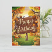 Carte Petite Mûte Feuille d'érable automne automne heure (Debout devant)