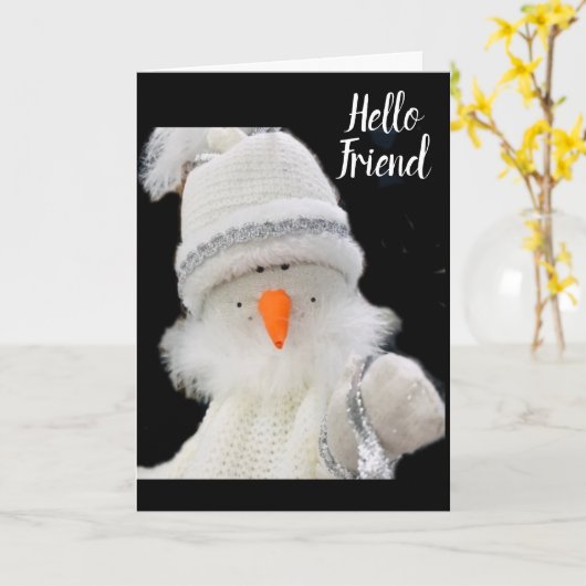 CARTE PETITE NEIGE DIT * JOYEZ NOËL À VOUS** (Fleur jaune)