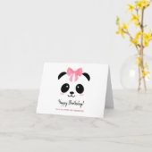 Carte Petite panda fille Joyeux anniversaire (Fleur jaune)