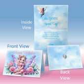 Carte Petite poitrine d'enfant en Robe Rose & Rose Anniv