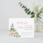 Carte Petite Rose blanche Enregistrer le Mariage de date (Debout devant)