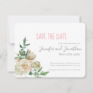 Carte Petite Rose blanche Enregistrer le Mariage de date