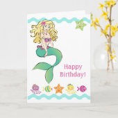 Carte Petite sirène (Fleur jaune)