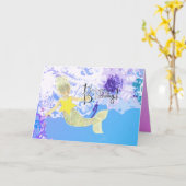 Carte Petite Sirène "Joyeux Anniversaire" (Fleur jaune)