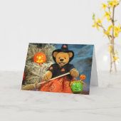 Carte Petite sorcière de petits ours (Fleur jaune)