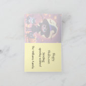 Carte Petite sorcière mignonne avec des chats et des cit (Intérieur)