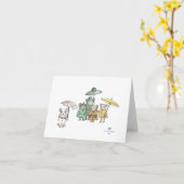 Carte Petite souris debout dans la pluie (Fleur jaune)