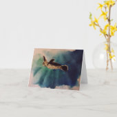 Carte petite tortue à l'aquarelle de surface (Fleur jaune)