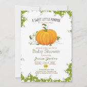 Carte Petite vigne citrouille douce Baby shower Invitati (Devant)