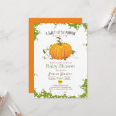 Carte Petite vigne citrouille douce Baby shower Invitati (Devant/Arrière en situation)