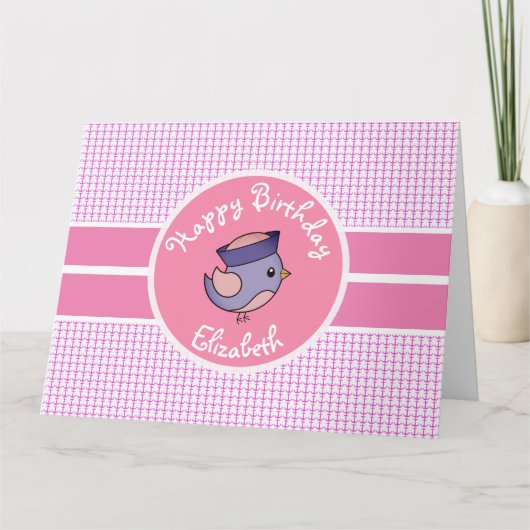 Carte Petites filles personnalisées Nautical Joyeux anni (Devant)