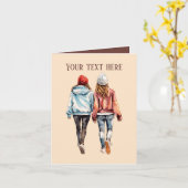 Carte Petites filles Soeurs ou amis (Fleur jaune)