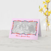 Carte Petites fleurs du jour de mère (cadre de photo) (Fleur jaune)