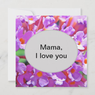 Carte Petites Fleurs mignonnes pourpres