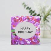 Carte Petites Fleurs mignonnes pourpres (Debout devant)