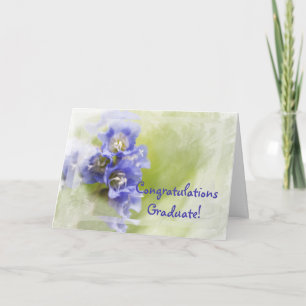 Carte Petites fleurs violettes Graduation Félicitations