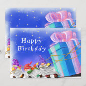 Carte Petites Gnomes Mignonnes Apportez Un Grand Cadeau  (Devant / Derrière)