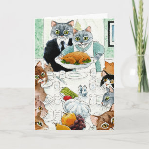 Carte Petits amis de chat dinde Thanksgiving