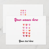 Carte Petits cœurs de mariage (Devant / Derrière)