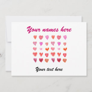 Carte Petits cœurs de mariage