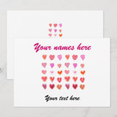 Carte Petits cœurs de mariage (Devant / Derrière)