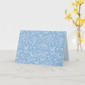 Carte Petits cœurs et lapins - motif transparent. (Fleur jaune)