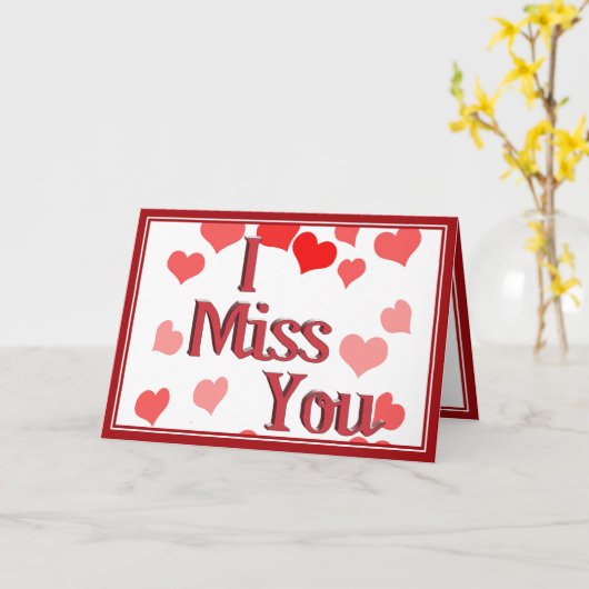 Carte Petits Coeurs - Vous Me Manquez (Fleur jaune)