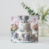 CARTE PETITS ÉLÉPHANTS THÈME ANNIVERSAIRE DE ENFANT GÂTE (Debout devant)