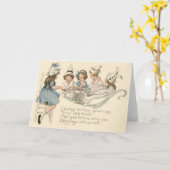 Carte Petits Enfants Couper Fête de gâteau d'anniversair (Fleur jaune)