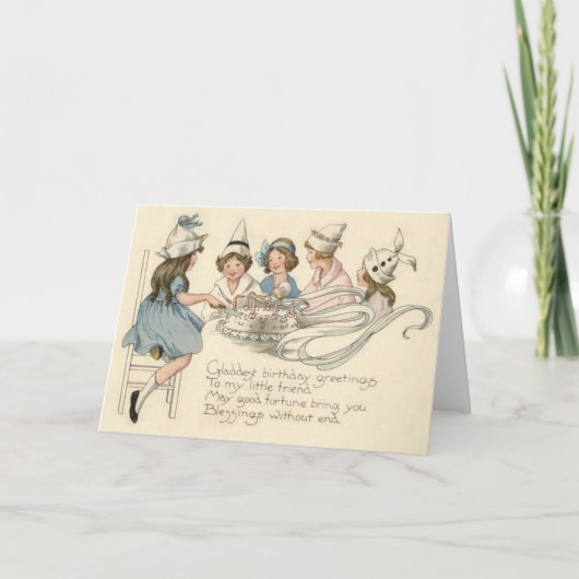 Carte Petits Enfants Couper Fête de gâteau d'anniversair (Devant)