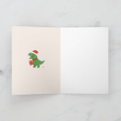 Carte Petits enfants rétro T-Rex Xmas (Intérieur)