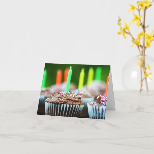 Carte Petits gâteaux d'anniversaire (Fleur jaune)