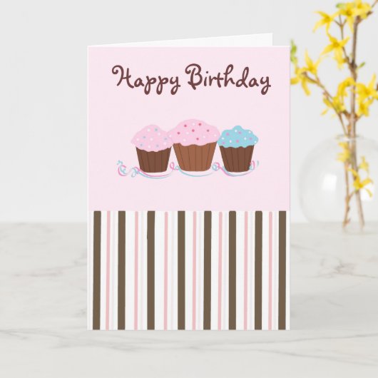 Carte Petits gâteaux d'anniversaire (Fleur jaune)