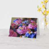 Carte Petits gâteaux d'anniversaire (Fleur jaune)