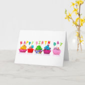 Carte Petits gâteaux de joyeux anniversaire (Fleur jaune)