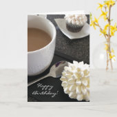 Carte Petits gâteaux et café délicieux (Fleur jaune)
