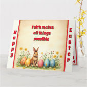 Carte Petits Lapins Et Oeufs De Pâques Collection Popula (Fleur jaune)