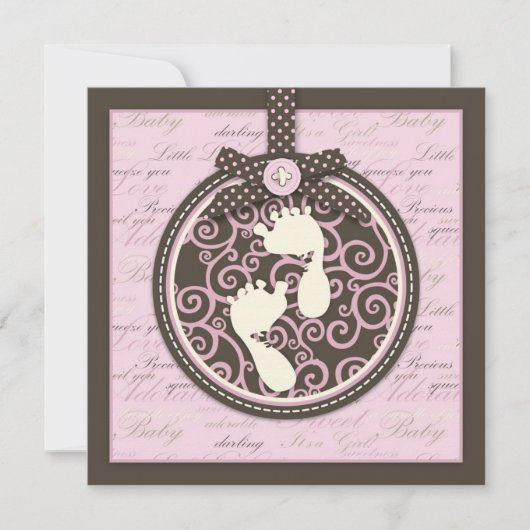 Carte Petits orteils carré rose (Devant)