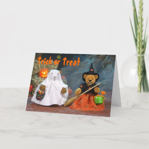 Carte Petits ours fantôme et sorcière